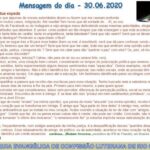 Mensagem do dia - 30.06.2020