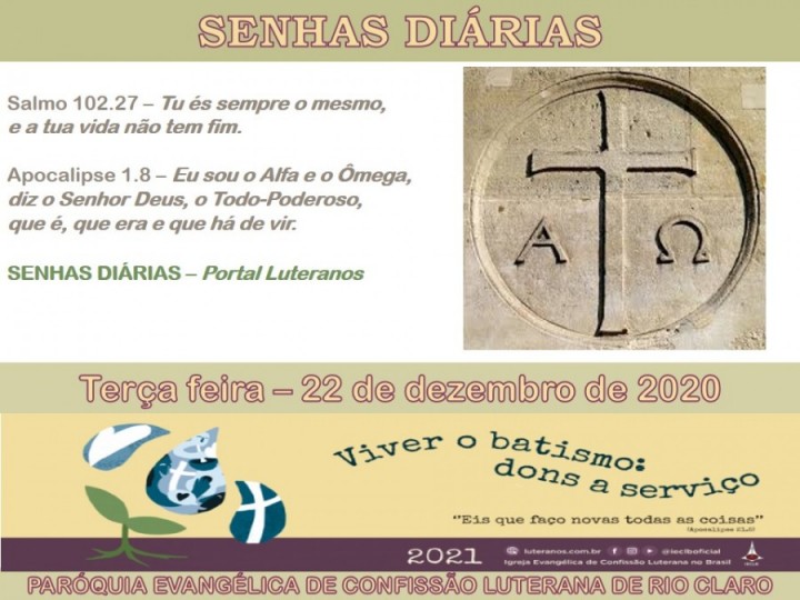 Senhas do dia - 22.12.2020