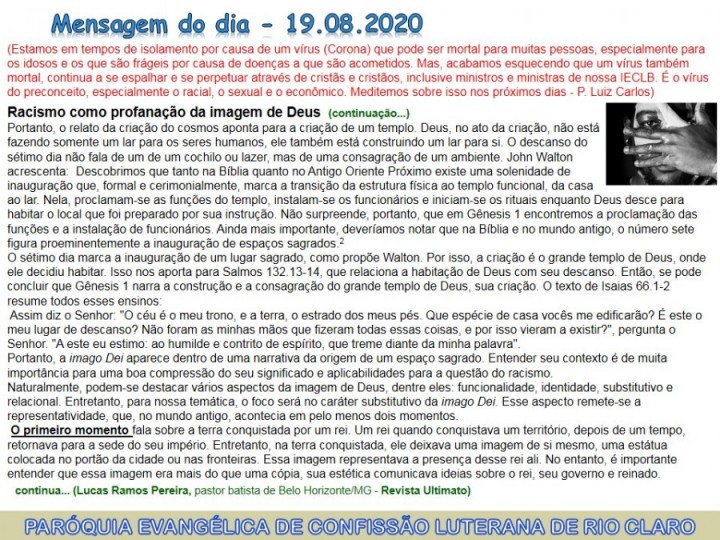 Mensagem do dia - 19.08.2020