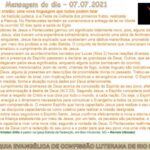 Mensagem do dia - 07.07.2021