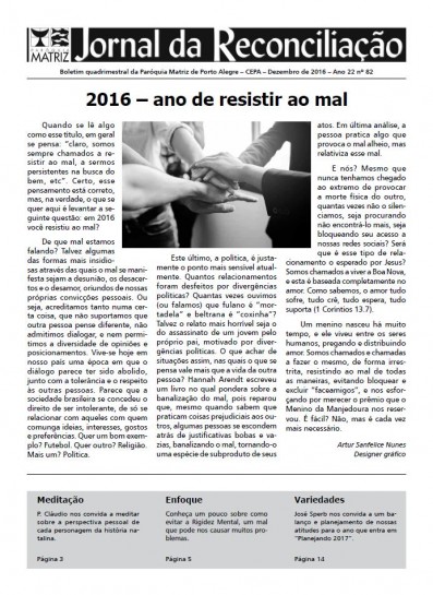 Jornal da Reconciliação. Ano 22