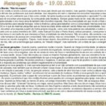 Mensagem do dia - 19.03.2021