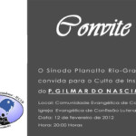 Convite do Culto de Instalação Pastor Gilmar