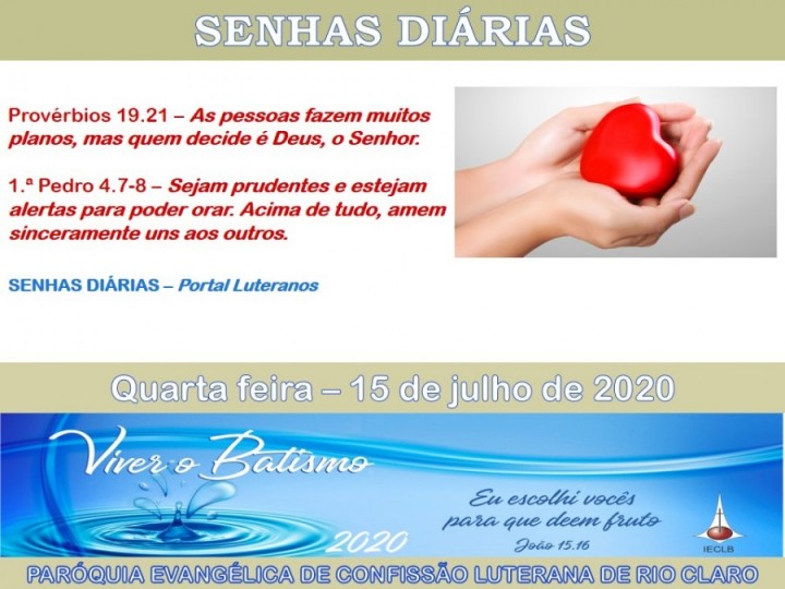 Senhas do dia - 15.07.2020