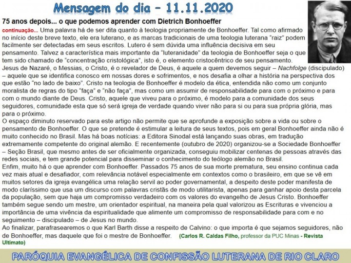 Mensagem do dia - 11.11.2020