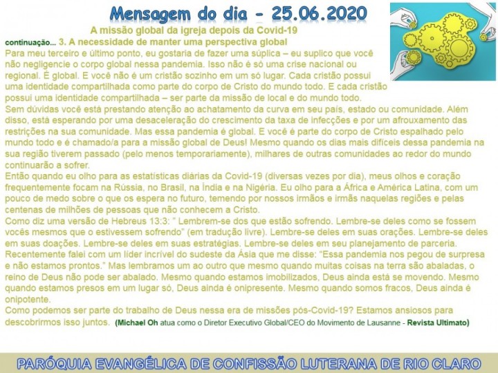 Mensagem do dia - 25.06.2020
