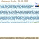 Mensagem do dia - 31.12.2020
