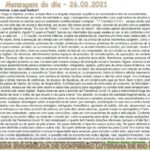Mensagem do dia - 26.03.2021