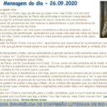 Mensagem do dia - 26.09.2020