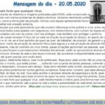 Mensagem do dia - 20.05.2020
