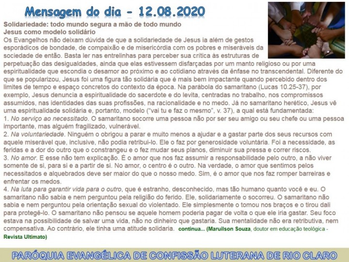Mensagem do dia - 12.08.2020