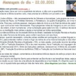 Mensagem do dia - 22.03.2021