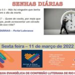 Senhas do dia - 11.03.2022