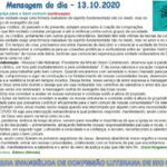 Mensagem do dia - 13.10.2020