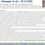 Mensagem do dia - 25.10.2020