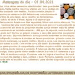 Mensagem do dia - 01.04.2021