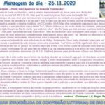 Mensagem do dia - 26.11.2020