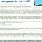 Mensagem do dia - 28.11.2020