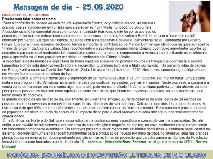 Mensagem do dia - 25.08.2020