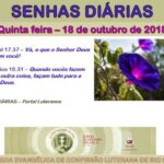 Senhas do dia - 18.10.2018