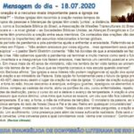 Mensagem do dia - 18.07.2020