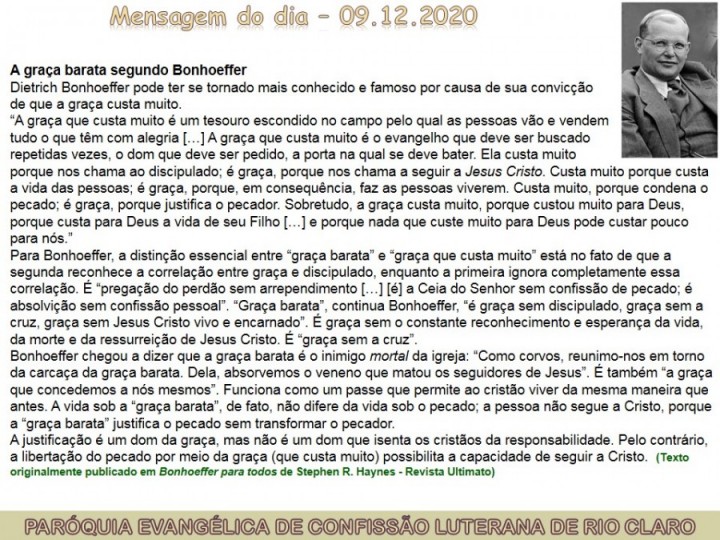 Mensagem do dia - 09.12.2020