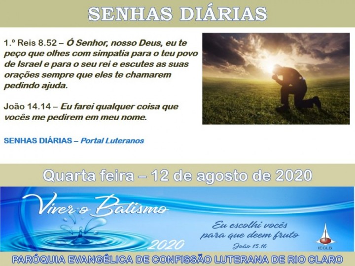 Senhas do dia - 12.08.2020