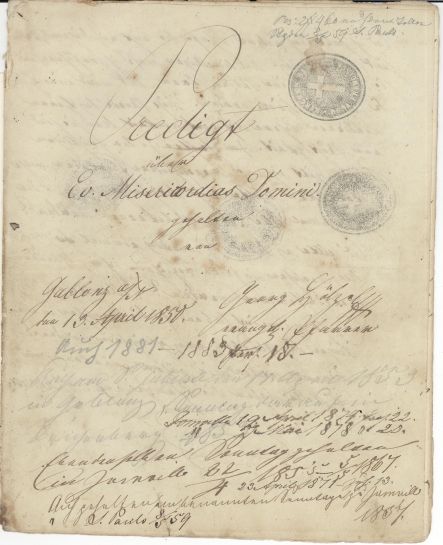 Pastor Georg Hölzel - 14/04/1850