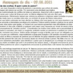 Mensagem do dia - 09.08.2021