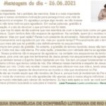 Mensagem do dia - 26.06.2021