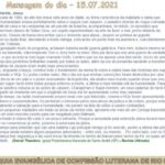 Mensagem do dia - 15.07.2021