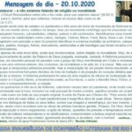 Mensagem do dia - 20.10.2020