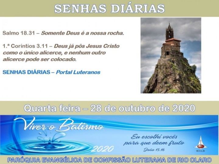 Senhas do dia - 28.10.2020