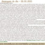 Mensagem do dia - 28.03.2021