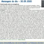 Mensagem do dia - 30.09.2020