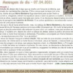 Mensagem do dia - 07.04.2021