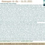 Mensagem do dia - 16.01.2021