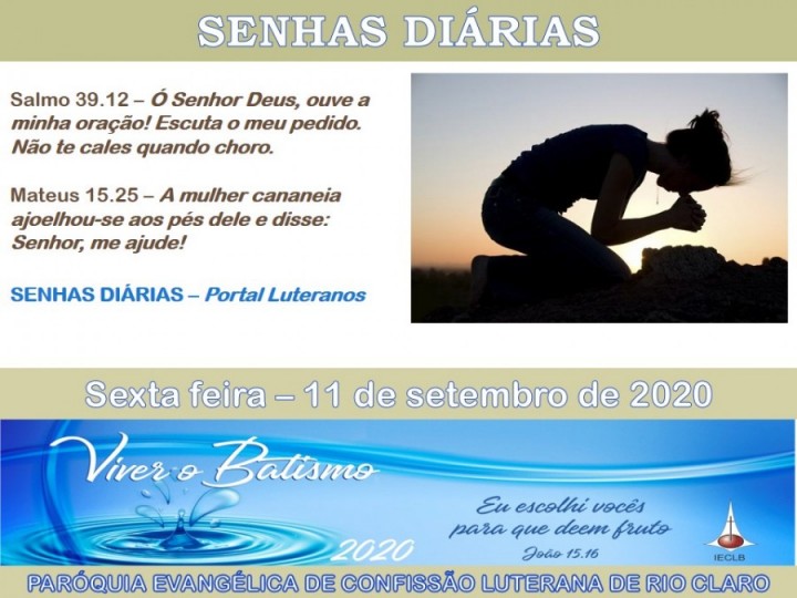 Senhas do dia - 11.09.2020