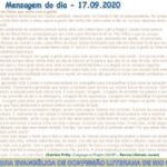 Mensagem do dia - 17.09.2020