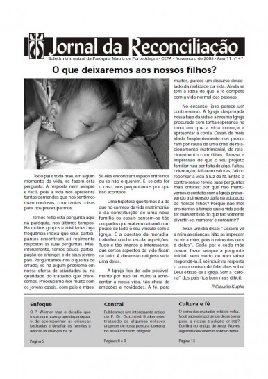 Jornal da Reconciliação. Ano 11