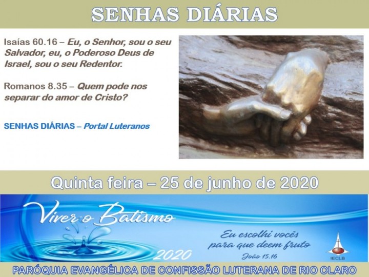 Senhas do dia - 25.06.2020