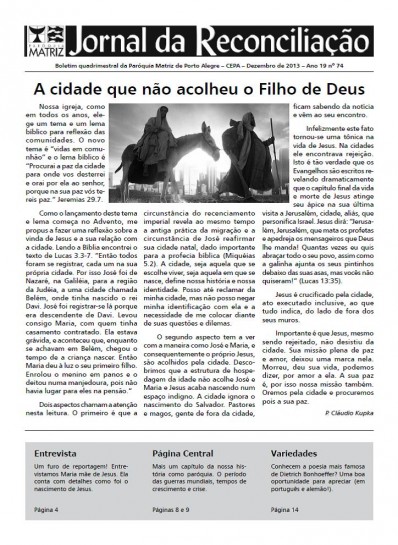 Jornal da Reconciliação. Ano 19