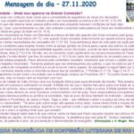 Mensagem do dia - 27.11.2020