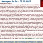 Mensagem do dia - 07.10.2020