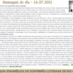 Mensagem do dia - 16.07.2021