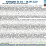 Mensagem do dia - 28.05.2020