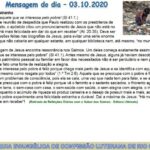 Mensagem do dia - 03.10.2020