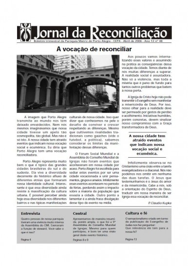 Jornal da Reconciliação. Ano 12