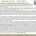 Mensagem do dia - 20.04.2021