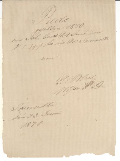Pastor Georg Hölzer - Rede Johannisfest - 24/06/1870